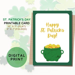 MEJOR VALOR Tarjeta feliz del día de San Patricio imprimible - Descarga instantánea Tarjeta de felicitación del día de San Patricio, Tarjeta de la suerte, Tarjeta Shamrock