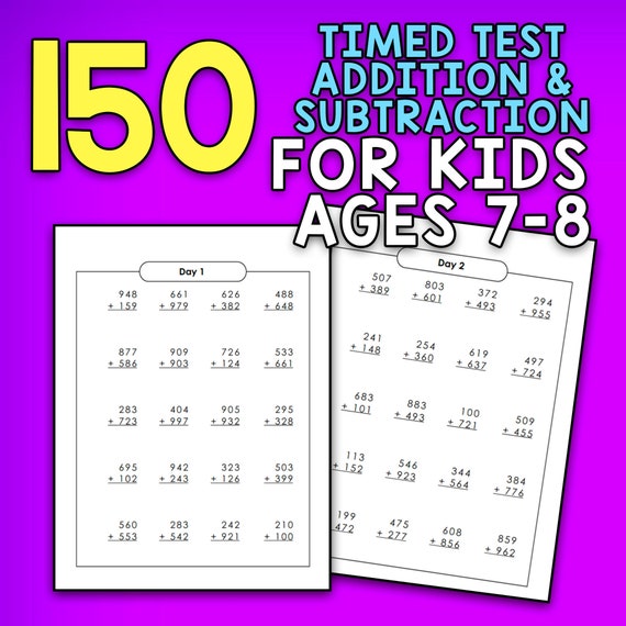 Math worksheets addition and subtraction second grade