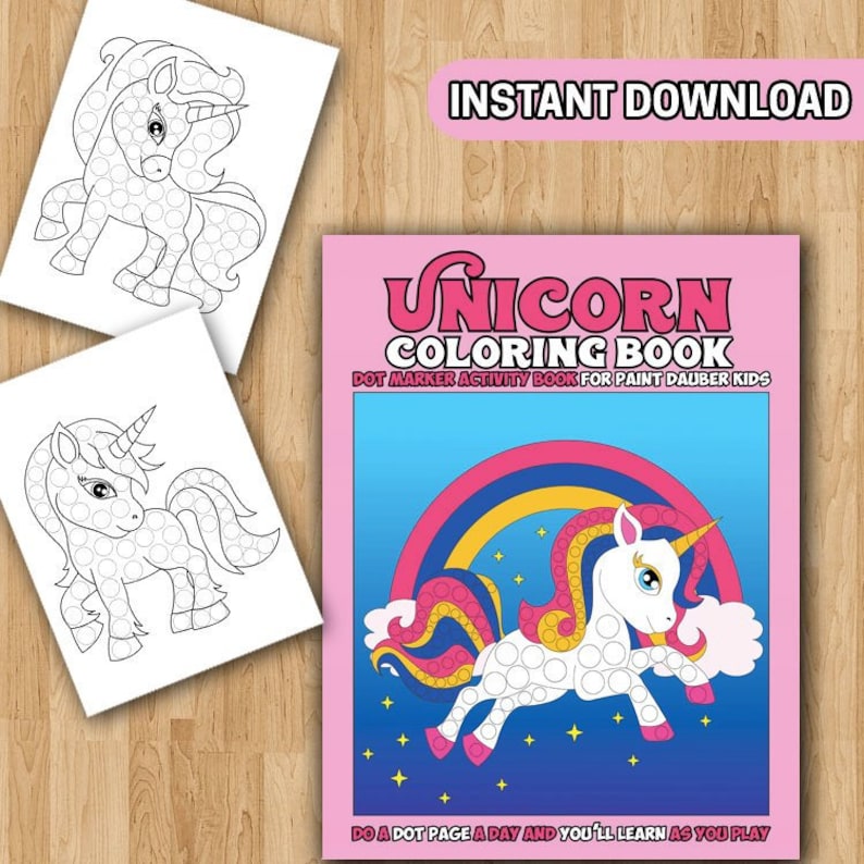 Download BEST VALUE 30 Unicorn Coloring Pages: Dot Marker Activity Book | Etsy