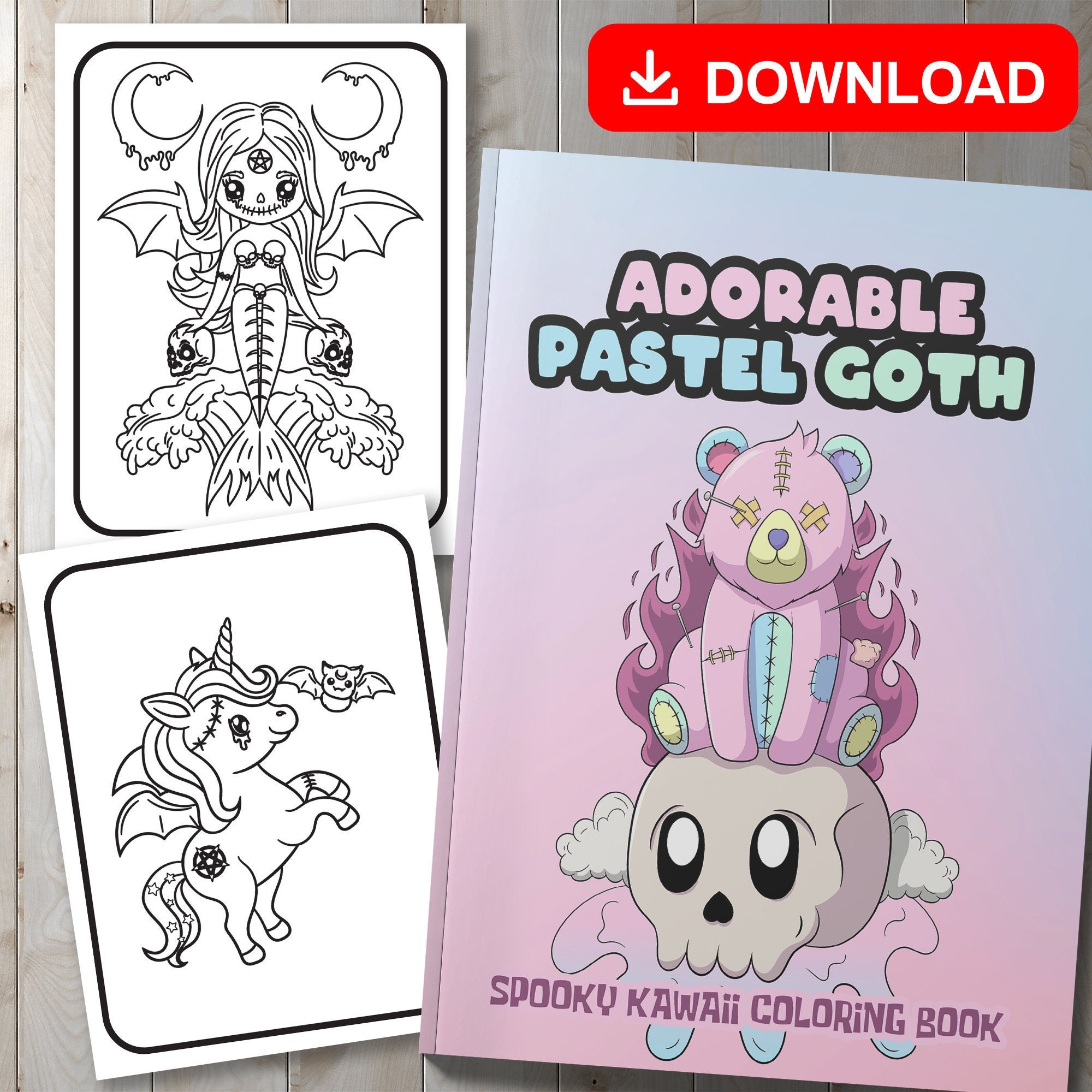 Pastel Goth Cute Coloring Book: Creepy Kawaii Colouring Book WIth Adorable  And Spooky Coloring Pages (Paperback)