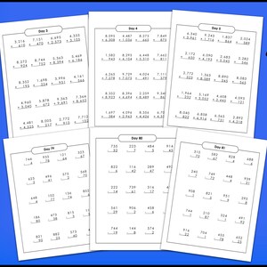 BEST VALUE 150 Addition and Subtraction 3rd Grade Math Worksheets Ages ...