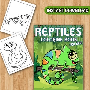 BEST VALUE Reptiles Coloring Book for Kids – 30 Reptiles Color Pages ...