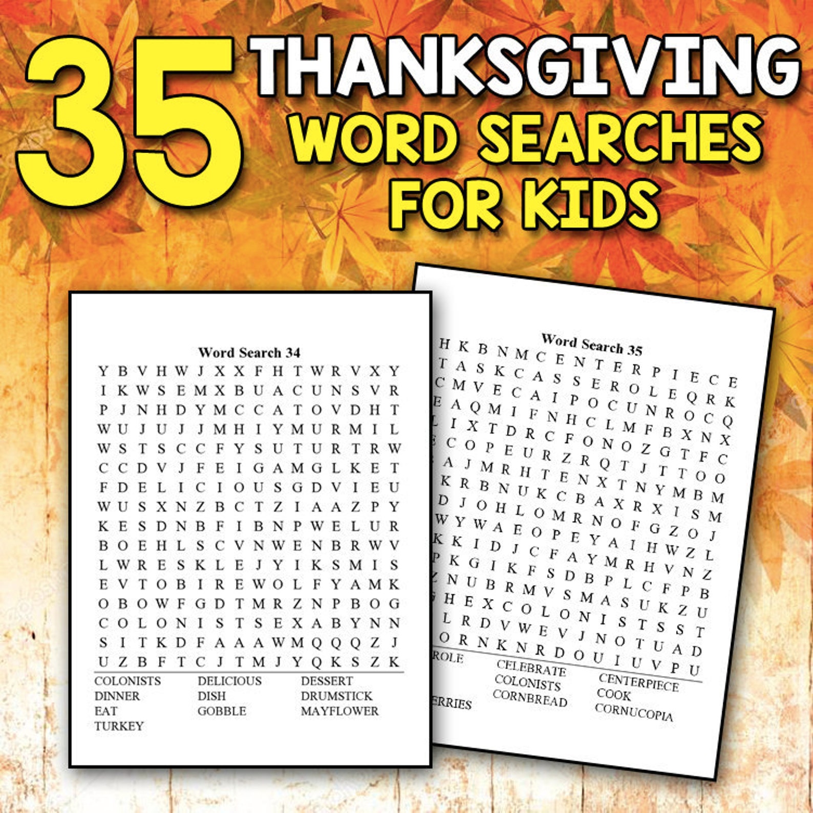 Thanksgiving Word Search for Kids: Large Print Puzzle for Kids ...