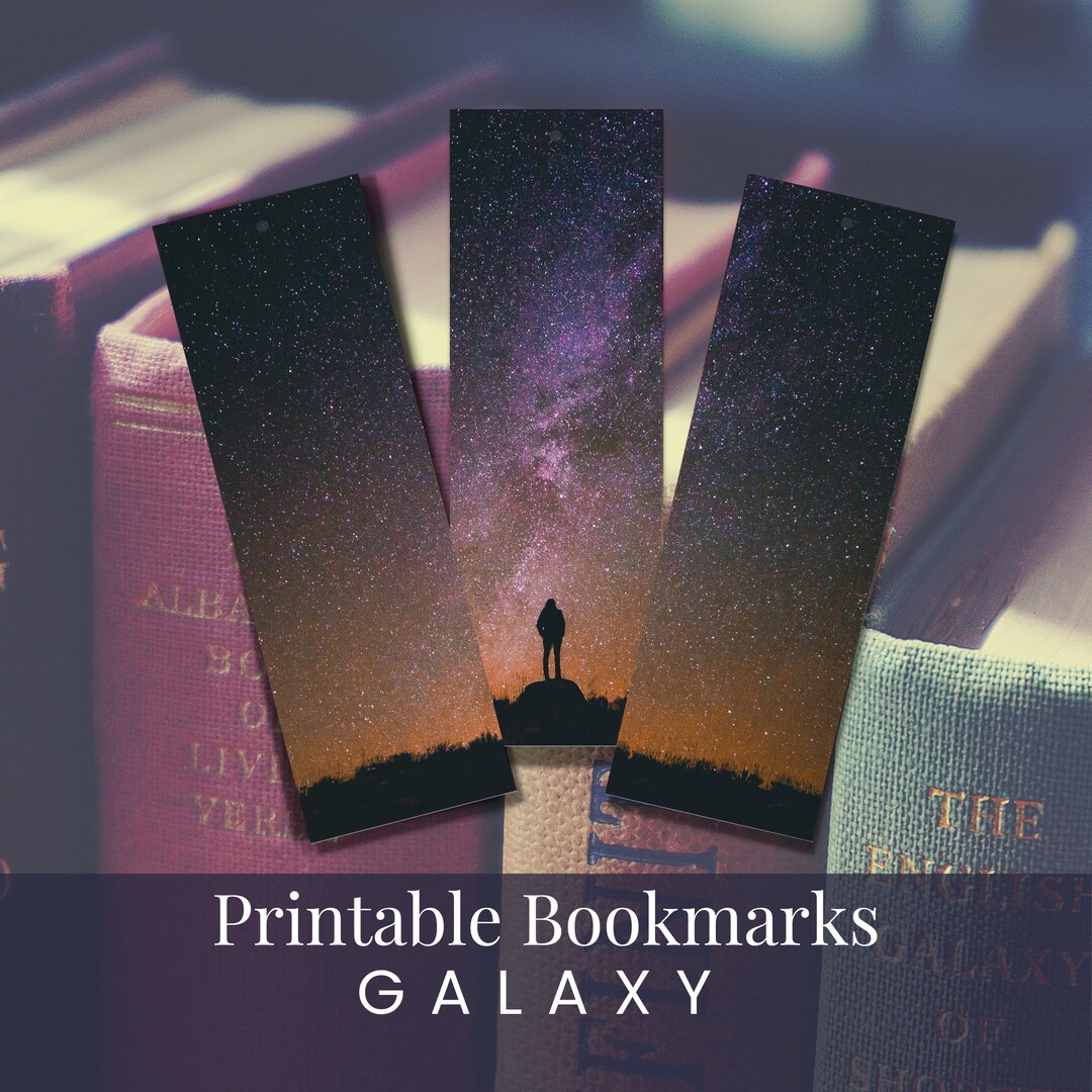 BEST VALUE Printable Bookmarks Set of 3 Galaxy Bookmark - Etsy