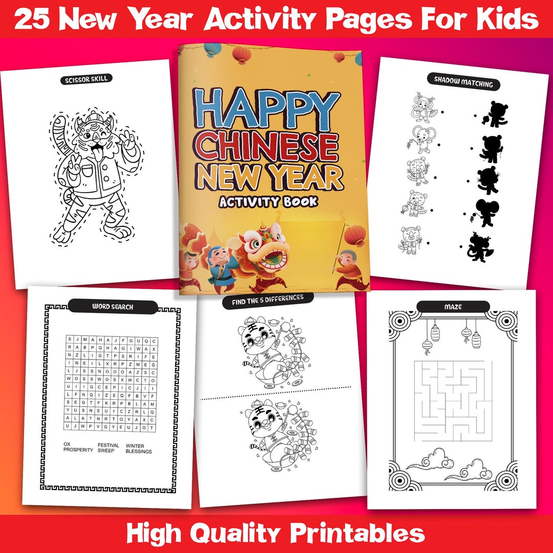 BEST VALUE Happy Chinese New Year Activity Book -instant Download ...