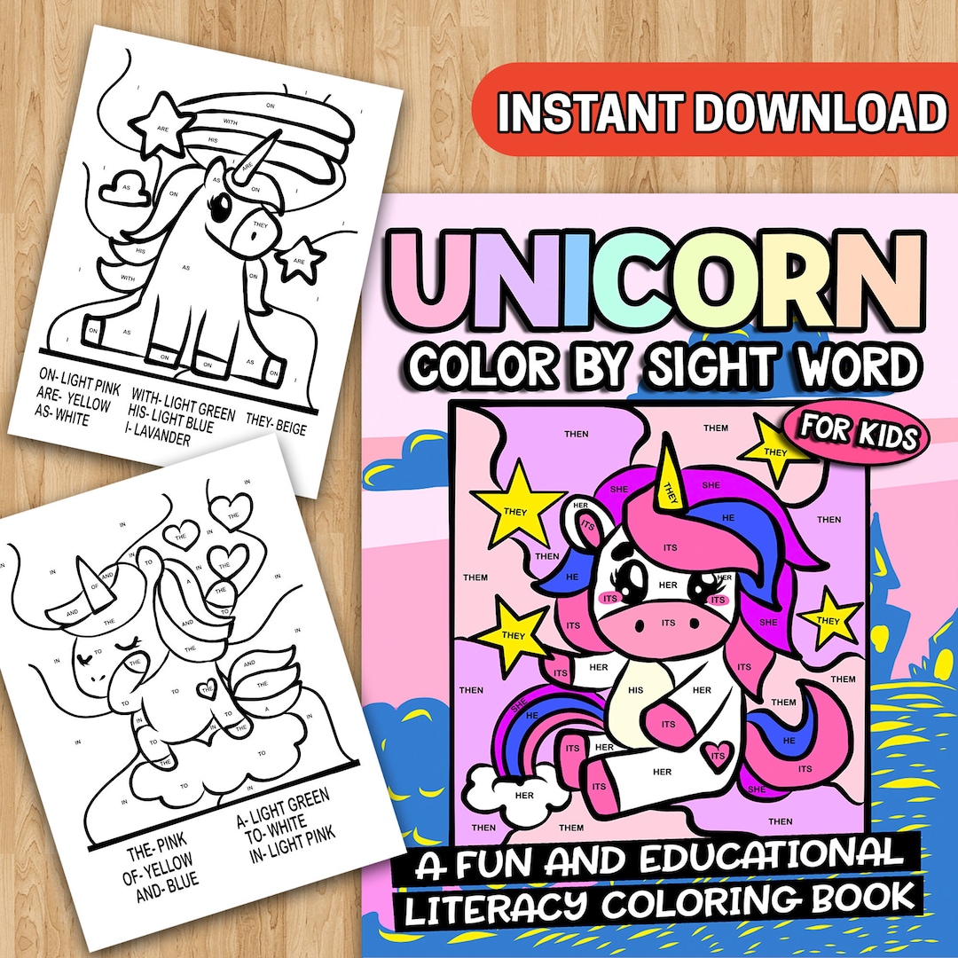 BEST VALUE 25 Unicorn Color by Sight Word for Kids Coloring Pages ...