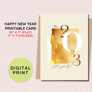 BEST VALUE! Printable Happy New Year Card - Instant Download New Year Greeting Card, Celebrate New Year, Holiday Gift Card, New Year Gift