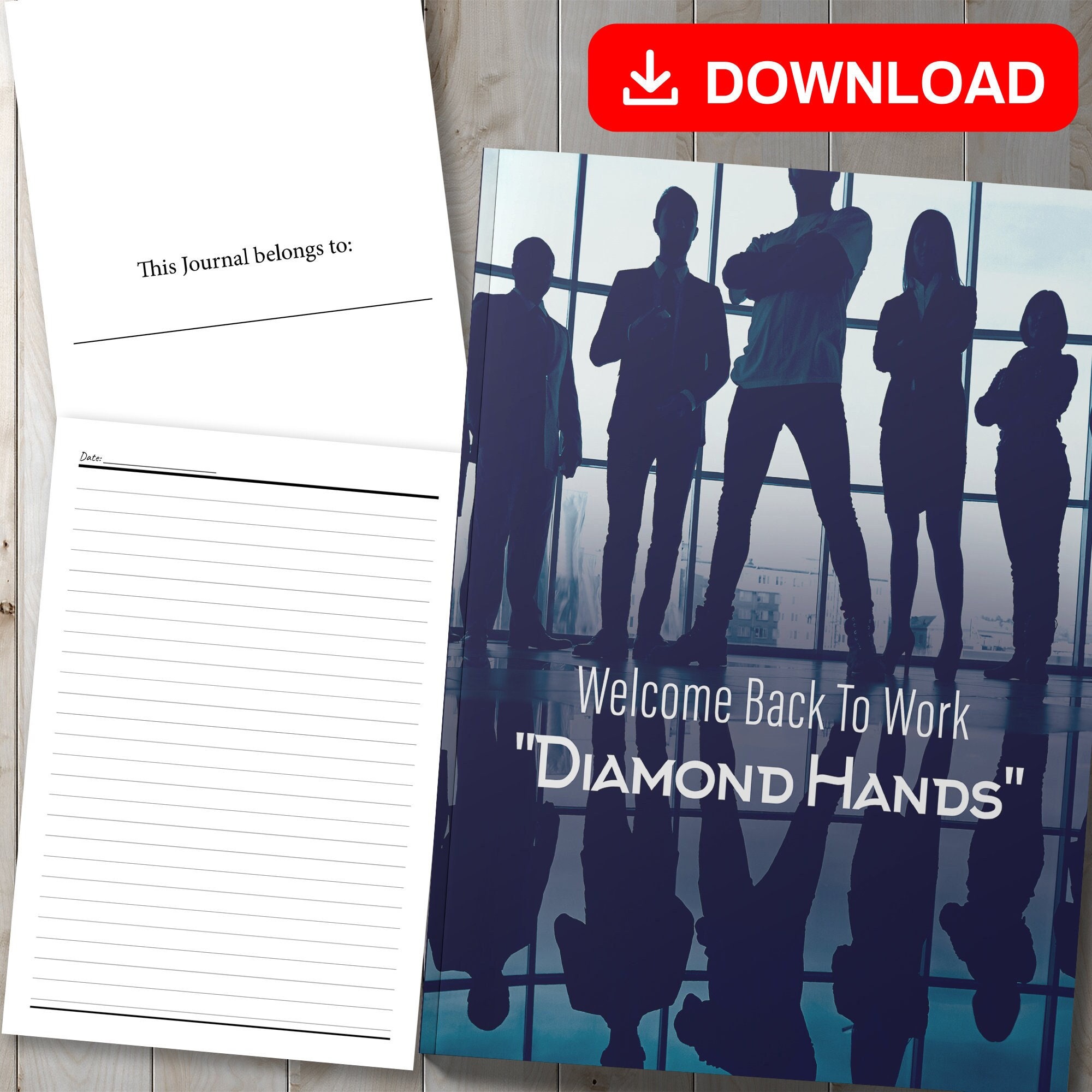 BEST VALUE Welcome Back to Work diamond Hands Journal Instant Download ...