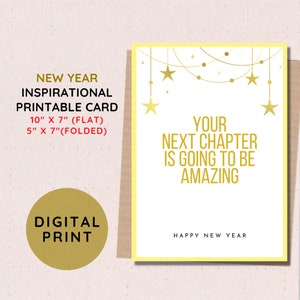 Miglior rapporto qualità/prezzo, il tuo prossimo capitolo sarà fantastico. Biglietto d'auguri ispiratore per il nuovo anno con download istantaneo, biglietto regalo di felice 2023.