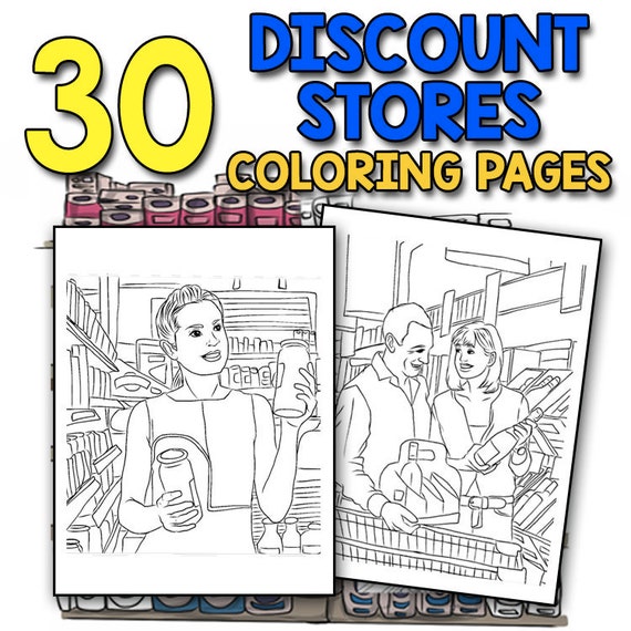 BEST VALUE 30 People of Discount Stores Coloring Pages: Funny Relaxation Stress  Relief Coloring Book for Adults Women and Men Activity Book 