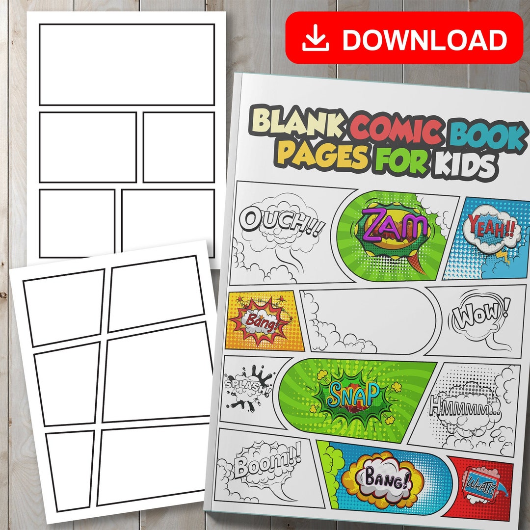 BEST VALUE Blank Comic Book Pages for Kids Instant Download Draw Your Own  Comics Creative Pages Template Journal 