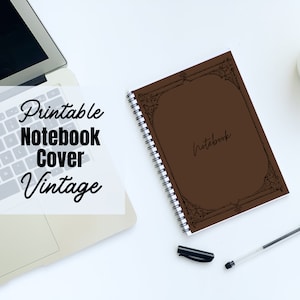 BÄSTA VÄRDE 1 Utskrivbart anteckningsboksomslag i vintagestil - Direktnedladdning Klassisk journal med linjerade sidor, personliga anteckningar, dagbok, vintage-anteckningar