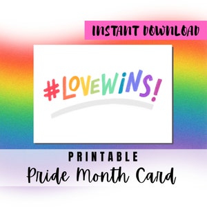 BEST VALUE Happy Pride Month Greeting Card Printable - Instant Download Pride LGBTQ+ Rainbow Greeting Card, Celebrate Pride Month Lgbtq Card