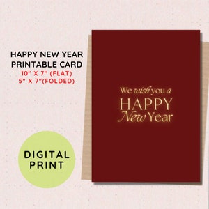BEST VALUE! Printable Happy New Year Card - Instant Download New Year Greeting Card, Celebrate New Year, Holiday Gift Card, New Year Gift