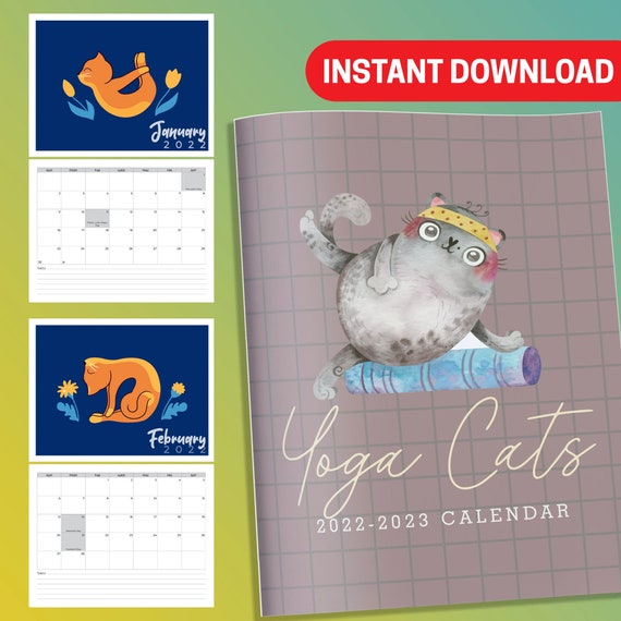 Buy BEST VALUE Yoga Cats 2022-2023 Calendar Instant Download 16 Months  Different Yoga Poses, January 2022 June 2023 Planner, Diary Journal Online  in India - Etsy