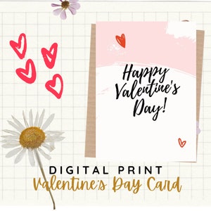 BESTER WERT druckbare Valentinskarte, digitale PDF Alles Gute zum Valentinstag Grüße, süßer Brief für geliebte Menschen, Herz Karte Valentinsgeschenk