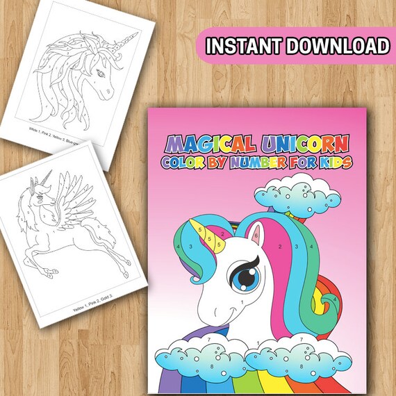 Unicorn Color by Numbers for Kids Ages 4-8: Unicorn Coloring Book