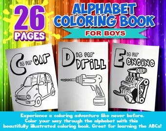 Alphabet Coloring Book with Alphabet Coloring Pages to Learn the Alphabet Instant Download Coloring Book Toddler Letter Practice Sheets