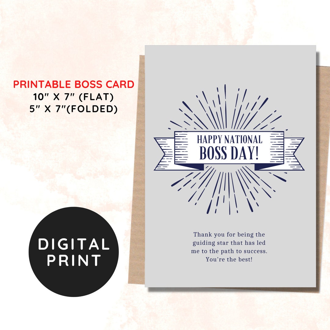 BEST VALUE Printable Boss Card - Instant Download Birthday Card, Funny ...