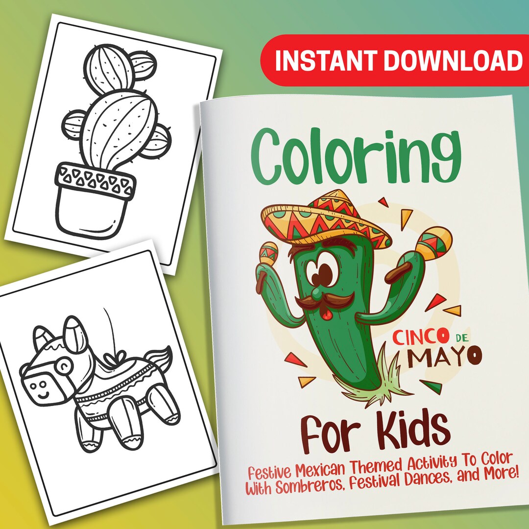 BEST VALUE 25 Coloring Cinco De Mayo for Kids - Instant Download ...