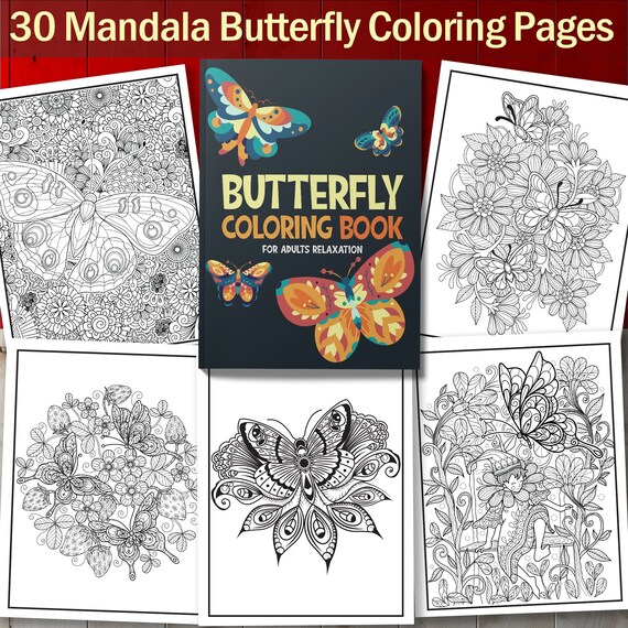 BEST VALUE Butterfly Coloring Book for Adults Relaxation Instant