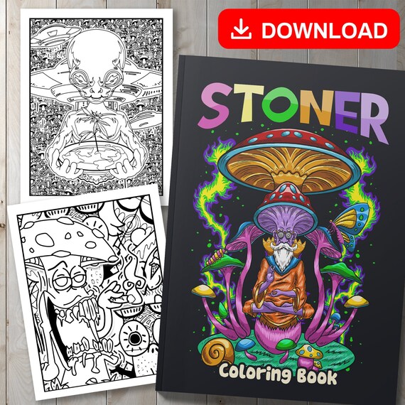 Psychedelic Stoner Adult Coloring Book: Weed Coloring Book, Trippy Coloring  Book For Adults, Stoner Coloring Book