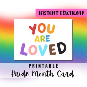 BEST VALUE Happy Pride Month Greeting Card Printable - Instant Download Pride LGBTQ+ Rainbow Greeting Card, Celebrate Pride Month Lgbtq Card