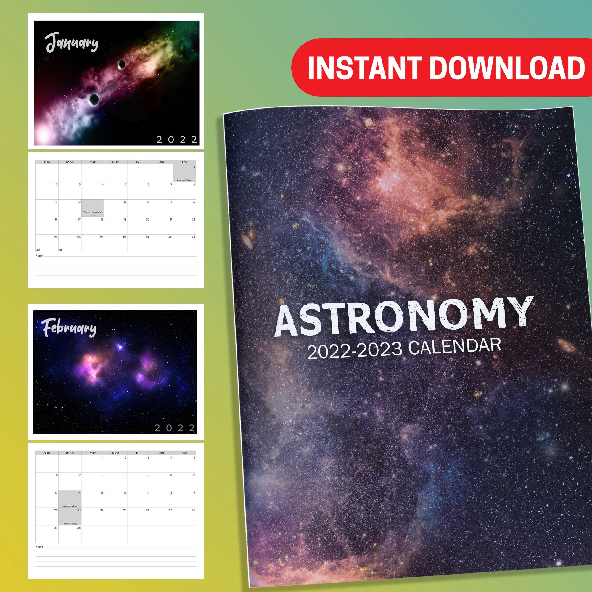 Space Calendar 2023 Best Value Astronomy 2022-2023 Calendar Instant Download 16 | Etsy Canada