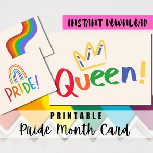 MIGLIOR VALORE Biglietto d'auguri stampabile per il mese dell'Happy Pride - Download istantaneo Biglietto d'auguri arcobaleno Pride LGBTQ+, festeggia il mese dell'orgoglio Lgbtq