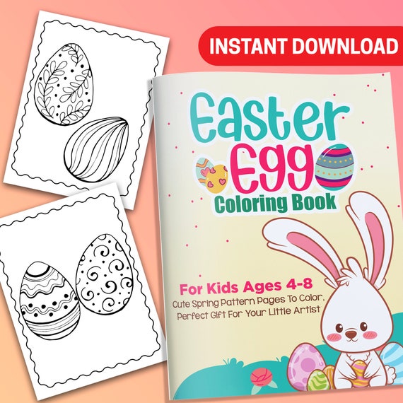 BEST VALUE 25 Easter Egg Coloring Book For Kids Ages 4-8