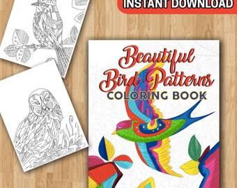 40 motifs d'oiseaux livre de coloriage pour adultes beau livre de coloriage d'oiseaux cadeau pour ornithologue amateur d'oiseaux cadeaux Zentangle Art livre de couleurs Mandala