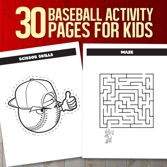 BEST VALUE Baseball Activity Book for Kids Ages 4-8 Instant Download Cool  Sports Coloring, Athletic Puzzle Game With Mazes, Scissor Skills 