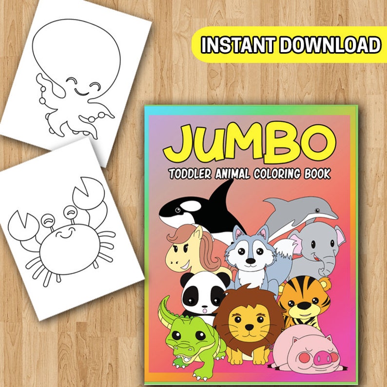 Download Jumbo Toddler Animal Coloring Book My First Big Book of | Etsy