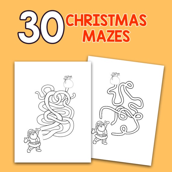 BEST VALUE 30 Christmas Mazes Instant Download Christmas Mazes for