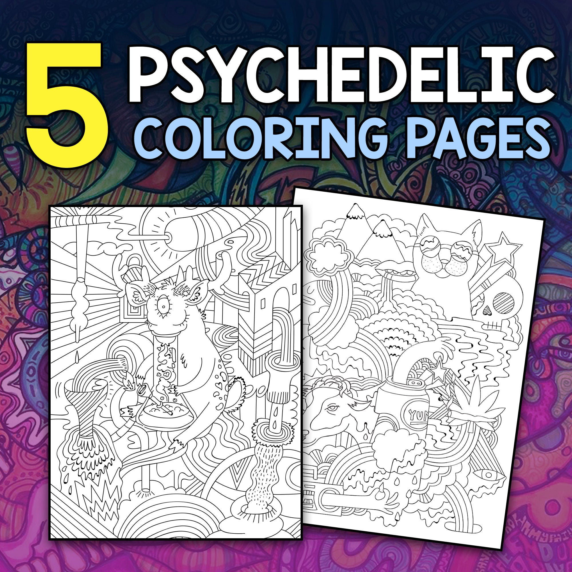 Stoner Coloring Book: Psychedelic Coloring Pages Adult Relaxation Doodle  Designs (Paperback)