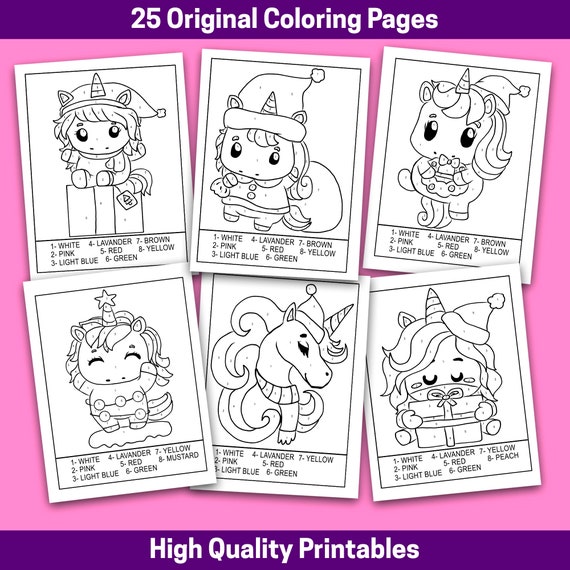 BEST VALUE Christmas Unicorn Color by Numbers for Kids Ages 4-8