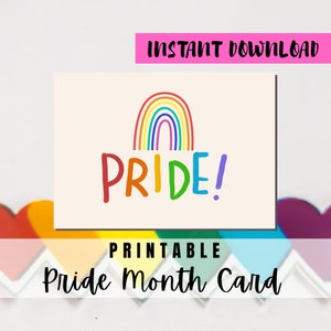 BEST VALUE Happy Pride Month Greeting Card Printable - Instant Download Pride LGBTQ+ Rainbow Greeting Card, Celebrate Pride Month Lgbtq Card