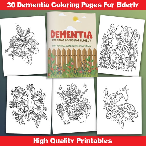 VALUE Dementia Coloring Books for Elderly Instant - Etsy