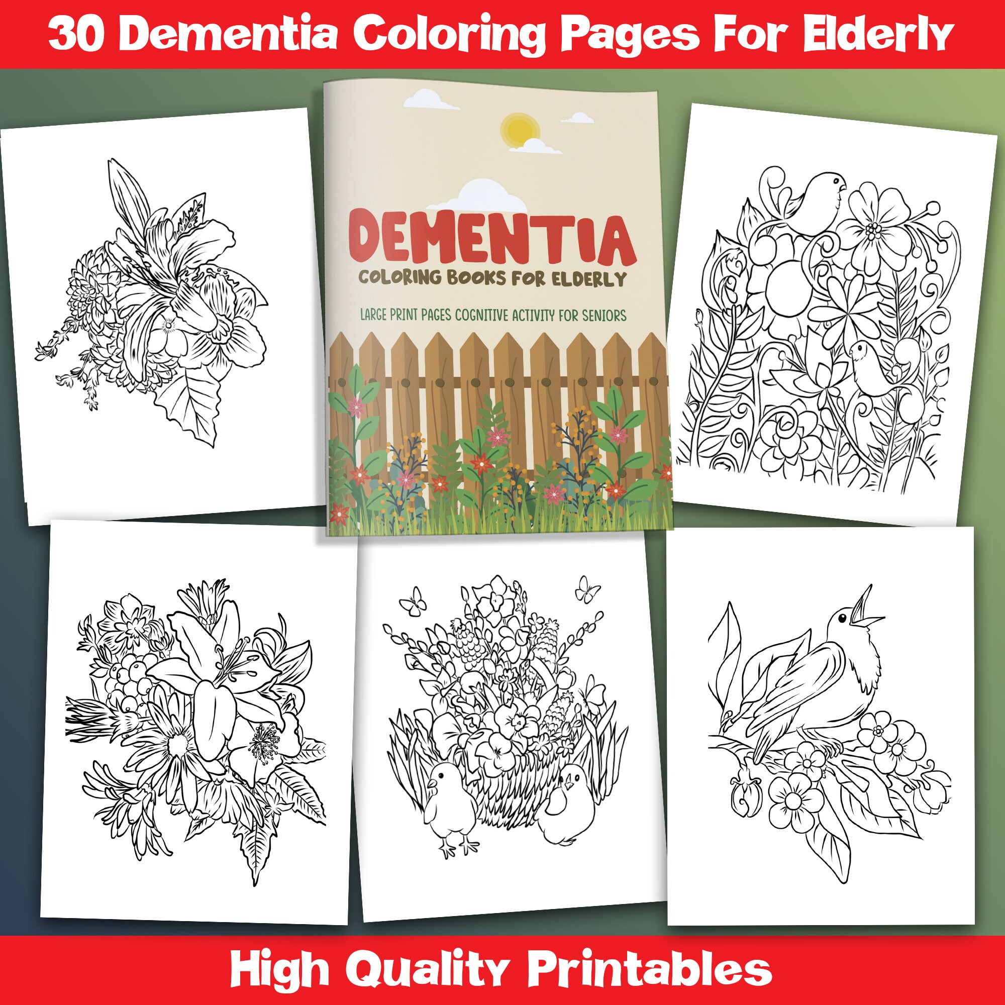 Dementia: Coloring Book for Adults with Dementia: Patterns: Simple Coloring  Books Series for Beginners, Seniors, (Dementia, Alzheimer's, Parkinson's   or motor impairments) (Paperback) 