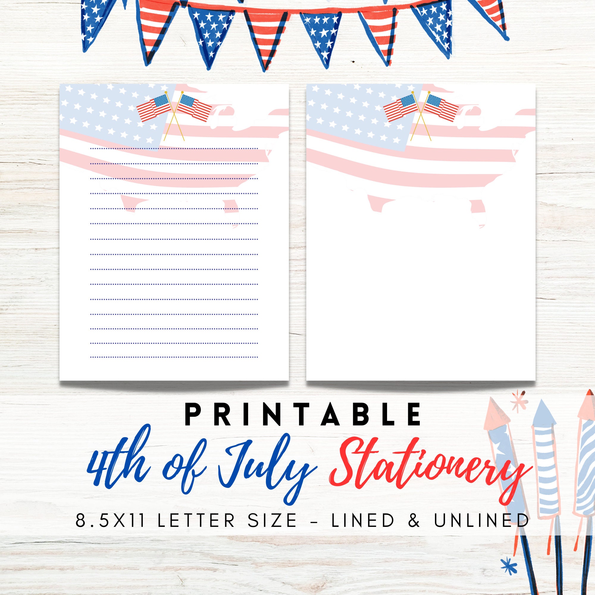 best-value-4th-of-july-printable-stationery-instant-download-writing-journal-pages-celebrate-independence-day-patriotic-design-letter-pdf-etsy