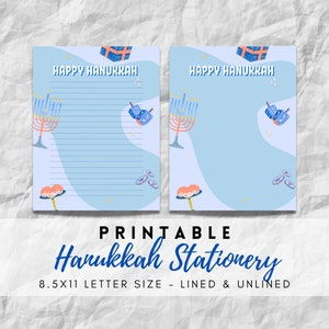 Papelería de Hanukkah imprimible de MEJOR VALOR - Descarga instantánea de páginas de diario de escritura, celebración de Hanukkah, carta de Janucá, regalo navideño judío