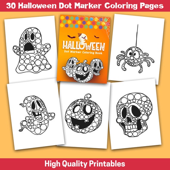 BEST VALUE 30 Halloween Dot Marker Coloring Pages Instant Download  Halloween Dot Marker Coloring Book Spooky Dot Marker Coloring Book 