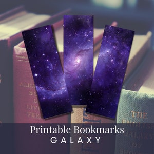 BEST VALUE Printable Bookmarks Set Of 3 - Galaxy Bookmark Designs - Instant Download Space Themed Bookmarks, Starry Sky, PDF Print And Cut