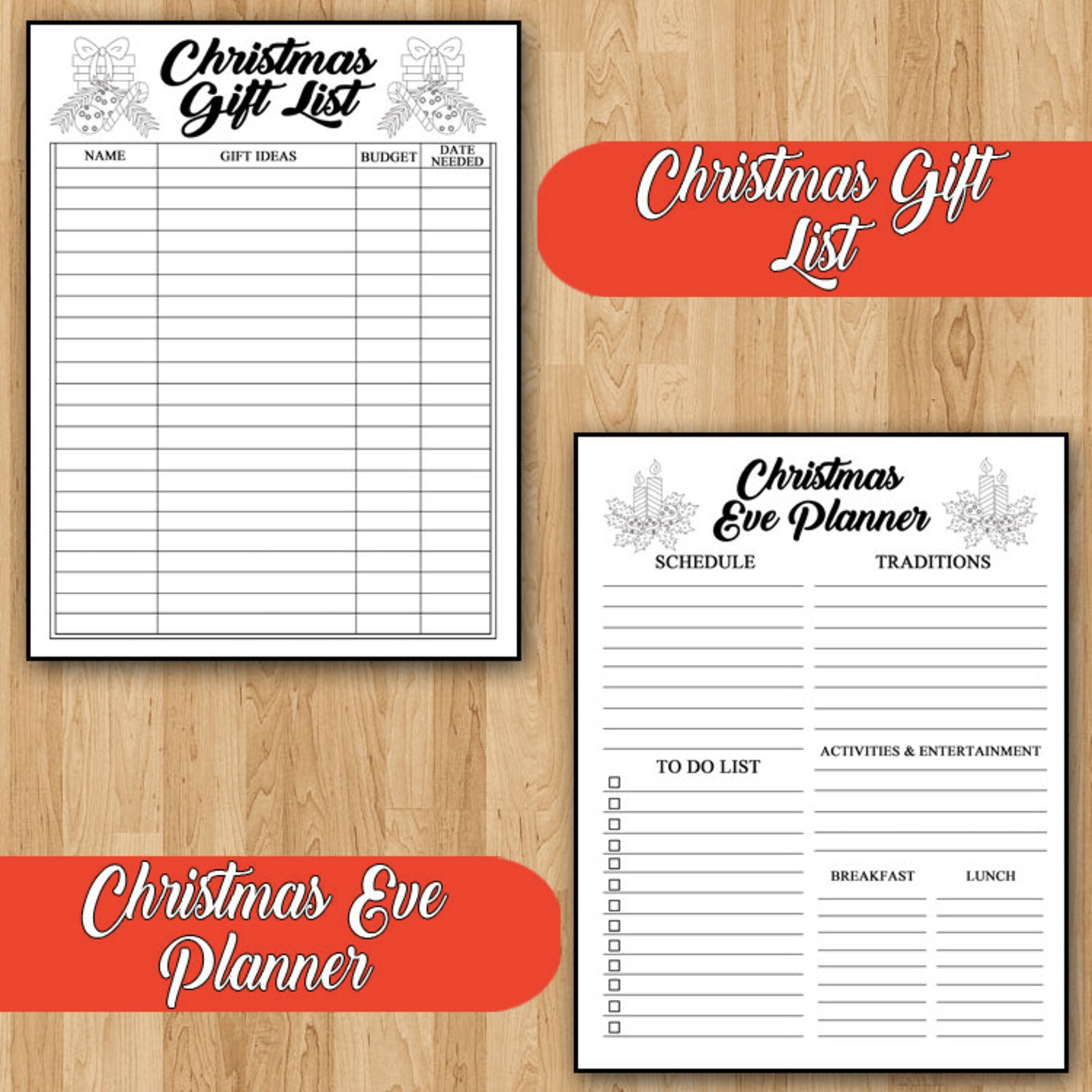 Christmas Planner Printable, 2018 Holiday Planner Kit, Gift Planner ...