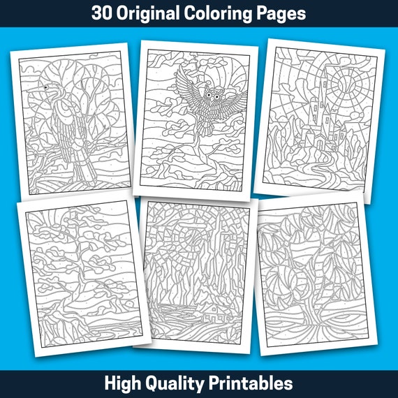 BEST VALUE 30 Winter Wonderland Mosaic Color By Number Book - Instant Download Coloring Pages With Magical Scenes To Enjoy This Holiday