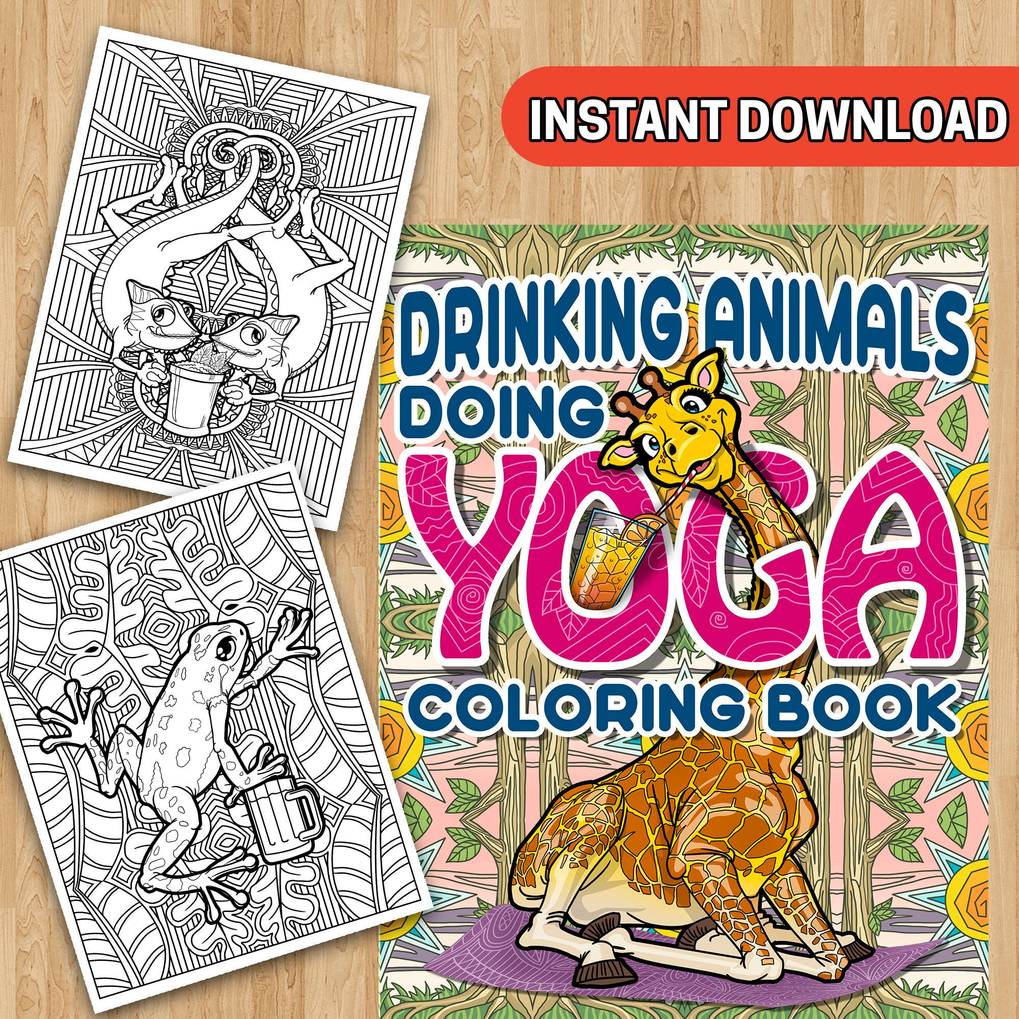 Download Best Value 20 Drinking Animals Doing Yoga Coloring Pages For Etsy
