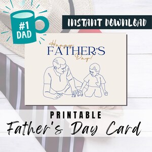 ¡MEJOR VALOR! Tarjeta imprimible del Día del Padre Feliz - Descarga instantánea de tarjetas de felicitación del Día del Padre Regalo ideal para papá, papá, abuelo, padrastro