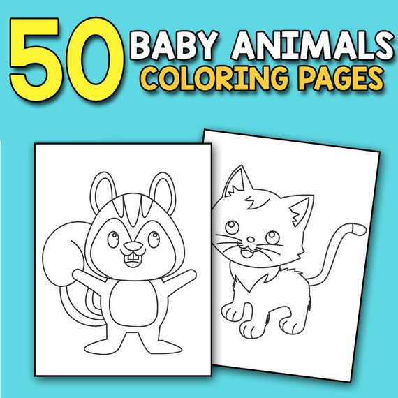 Baby Animals Coloring Book For 2 Years Old First Big Book Of Etsy