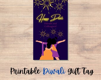 MEILLEURE VALEUR étiquette-cadeau imprimable Diwali - téléchargement immédiat carte de voeux cadeau Happy Diwali, étiquette de faveur fête des lumières, célébrer Diwali