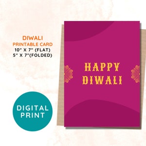 MIGLIOR VALORE Cartoline stampabili Diwali - Download istantaneo Carta Deepavali del Festival autunnale indiano, Festival delle luci, Biglietti d'auguri Happy Diwali